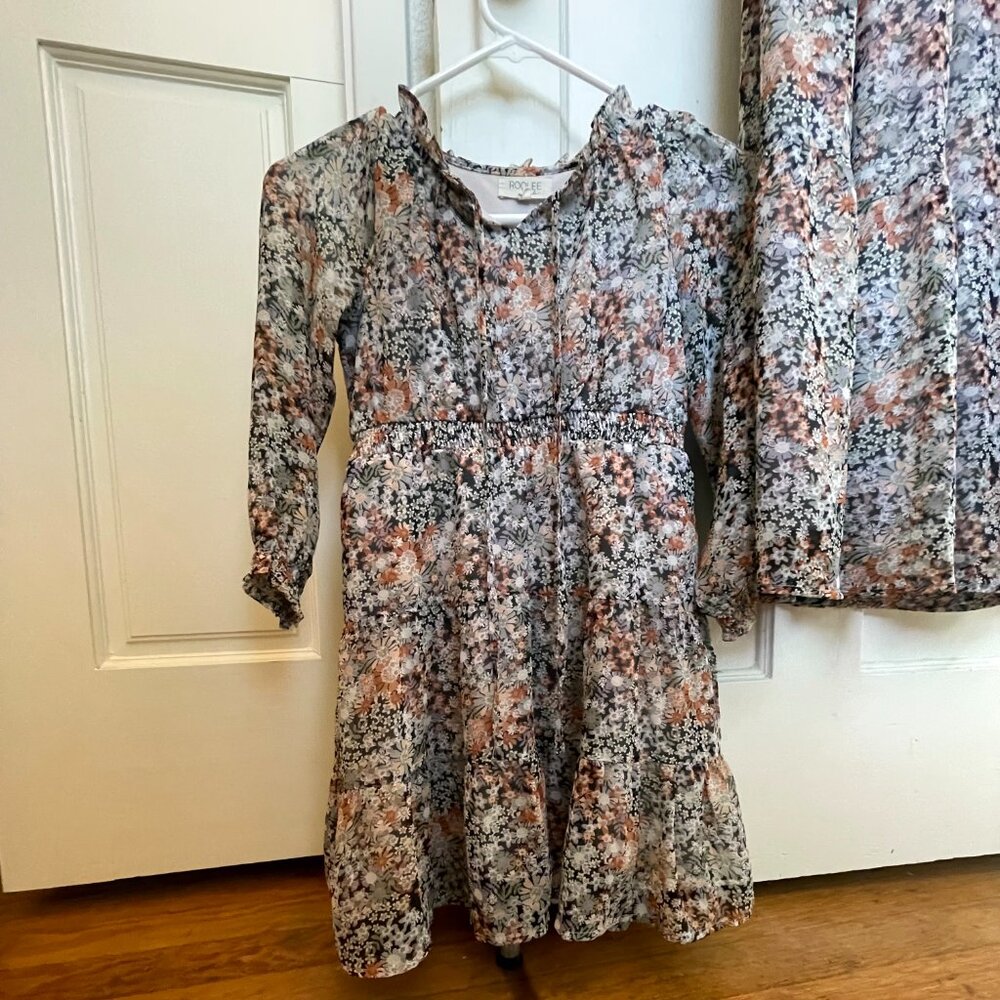 Roolee Mom & Mini Glasgow Floral Dress - Chocolate Size S & 7/8 - Picture 4 of 5